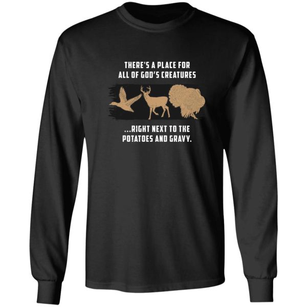 funny hunting hunter eat meat bbq grillmaster gift long sleeve