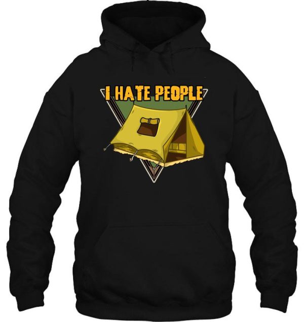 funny i hate people camping pun hoodie