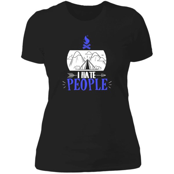 funny i hate people camping pun introvert camper lady t-shirt