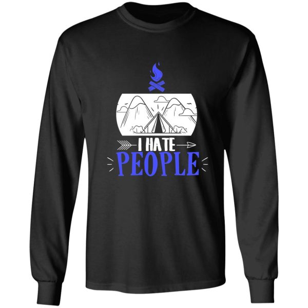 funny i hate people camping pun introvert camper long sleeve