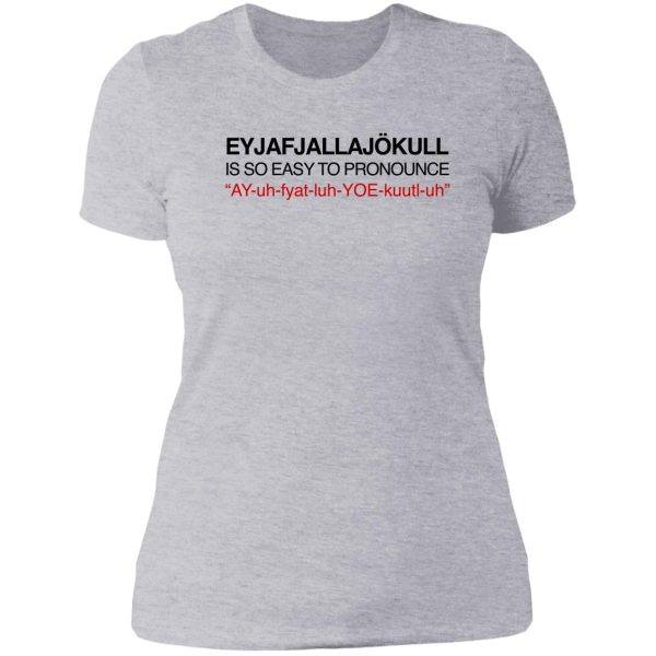 funny iceland eyjafjallajokull volcano hiking word lady t-shirt