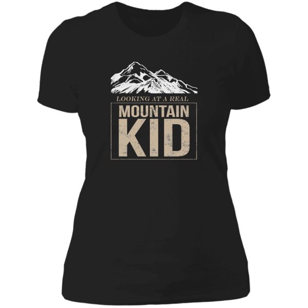 funny mountain kid for campers lady t-shirt