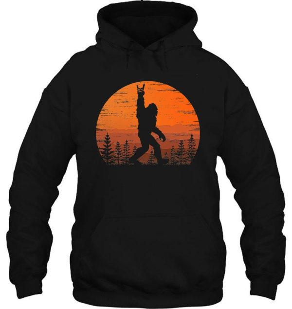 funny retro bigfoot rock roll shirt forest sasquatch believers birthday t-shirt hoodie