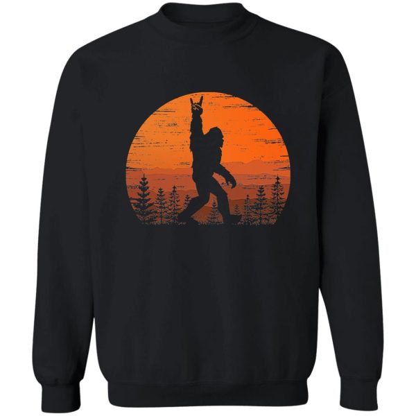 funny retro bigfoot rock roll shirt forest sasquatch believers birthday t-shirt sweatshirt