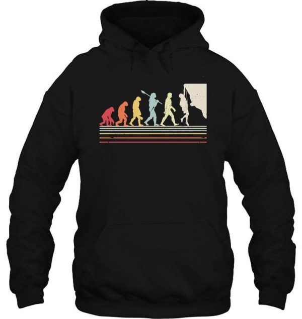 funny rock climbing evolution hoodie