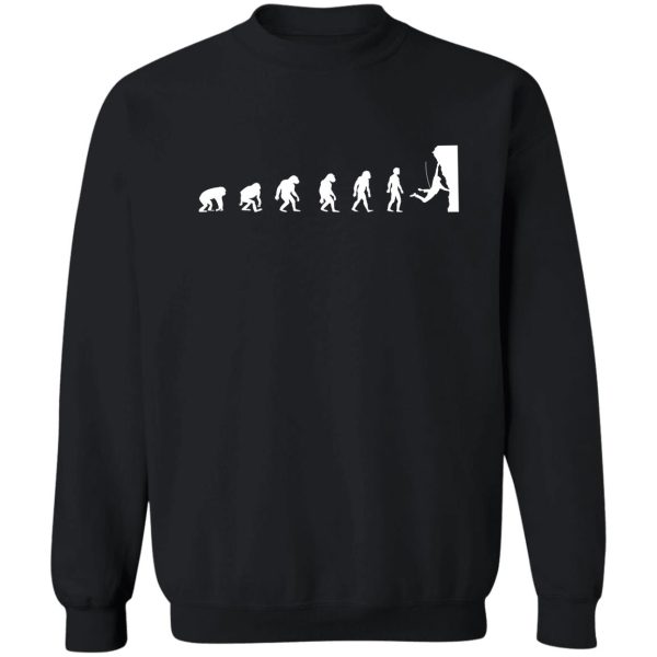 funny rock climbing evolution sweatshirt