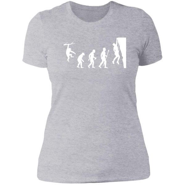 funny rock climbing evolution t shirt lady t-shirt