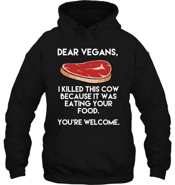 funny sarcastic vegan graphic design hoodie