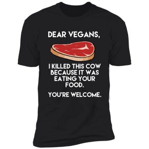 funny sarcastic vegan graphic design shirt