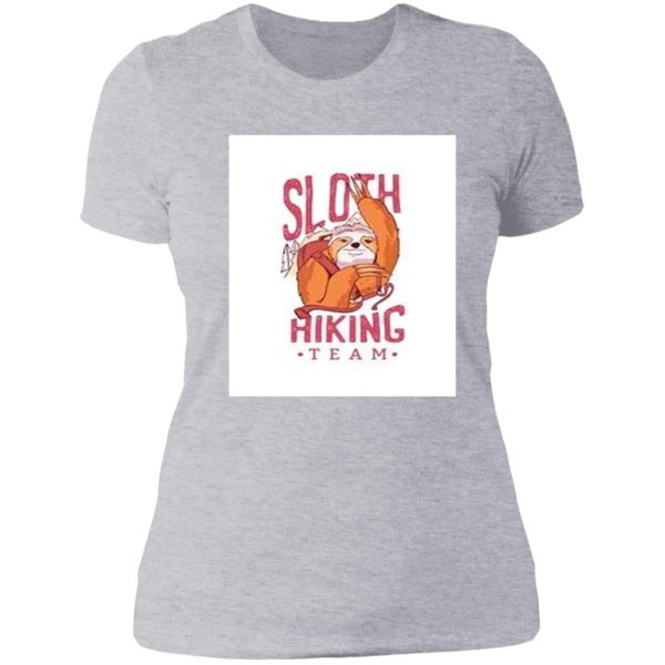 funny sloth hiking team lady t-shirt