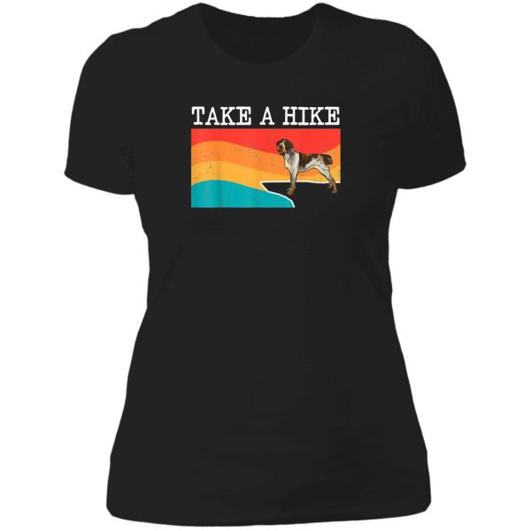 funny take a hike german wirehaired pointer graphic hiking lady t-shirt