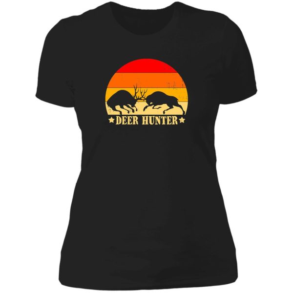 funny vintage deer hunter t-shirt lady t-shirt