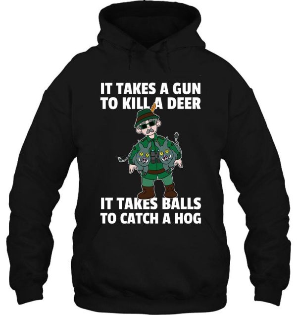 funny wild boar hunting gift for hog hunter forest hoodie