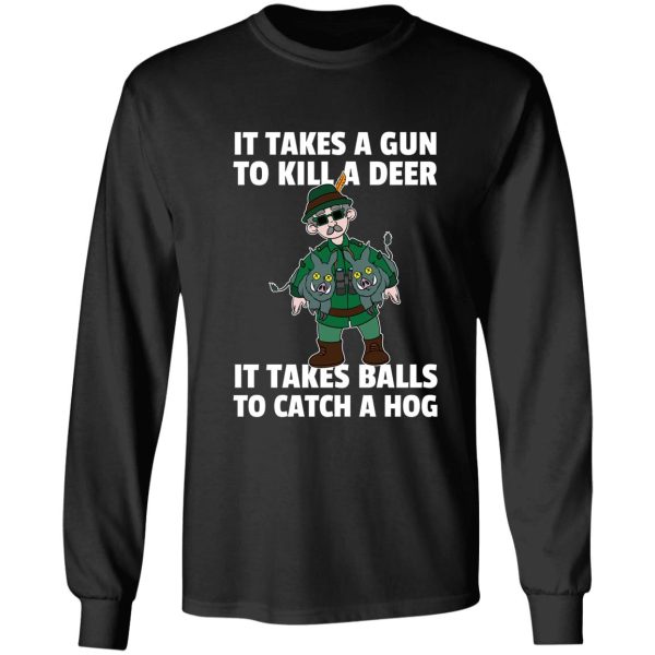 funny wild boar hunting gift for hog hunter forest long sleeve