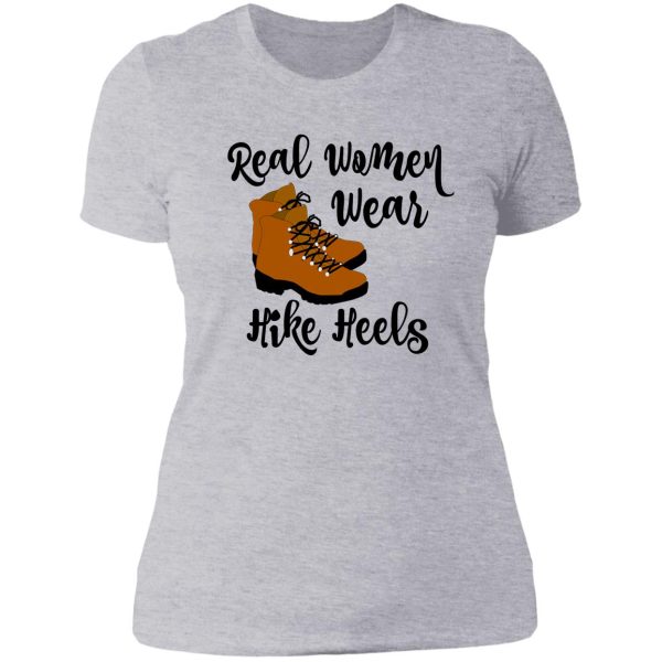 funny womens hiking hike heels lady t-shirt