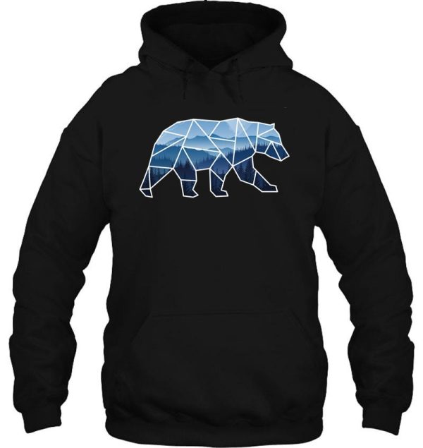 geometric bear blue mountains hoodie