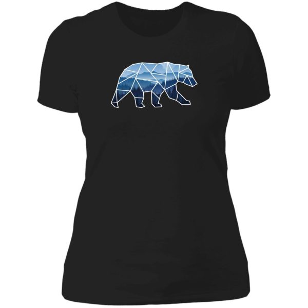 geometric bear blue mountains lady t-shirt