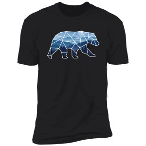 geometric bear blue mountains shirt