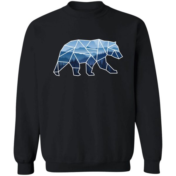 geometric bear blue mountains sweatshirt