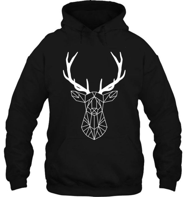 geometric deer head hoodie