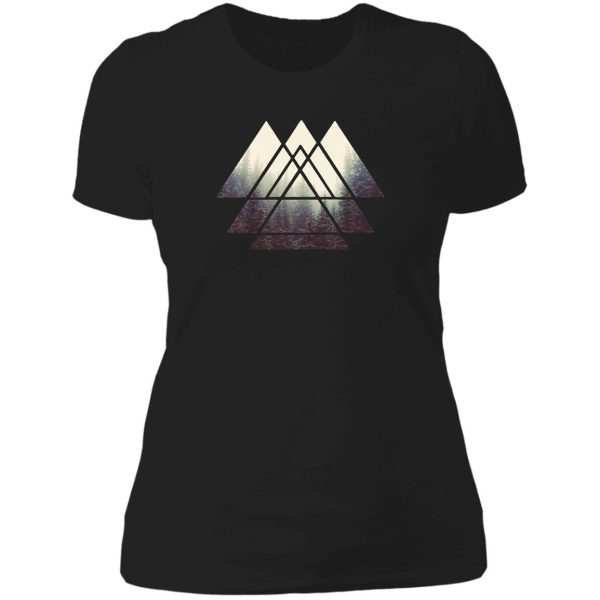geometric forest lady t-shirt