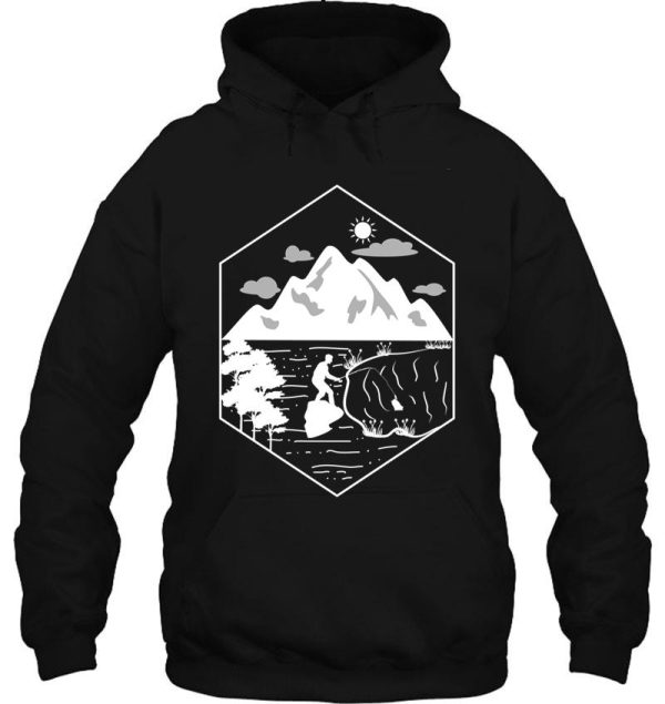 geometric mountain and tree camping life hoodie