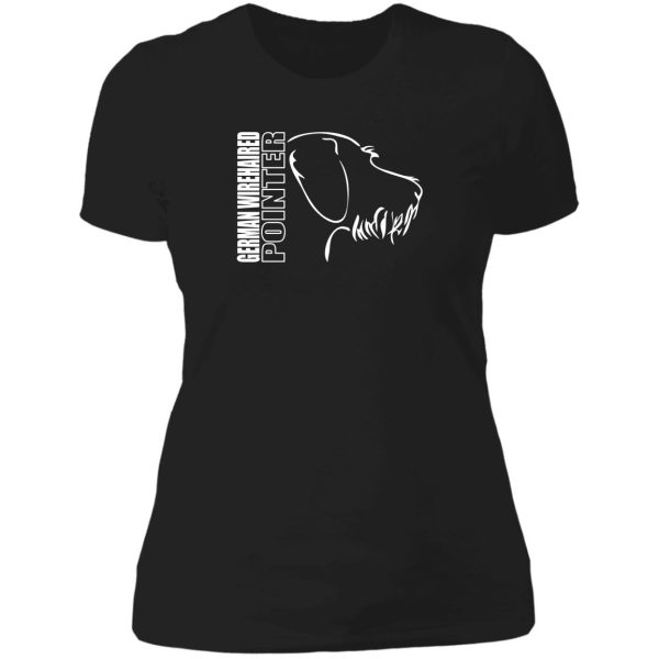 german wirehair pointer - outline profile lady t-shirt