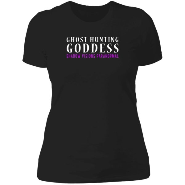 ghost hunting goddess logo lady t-shirt