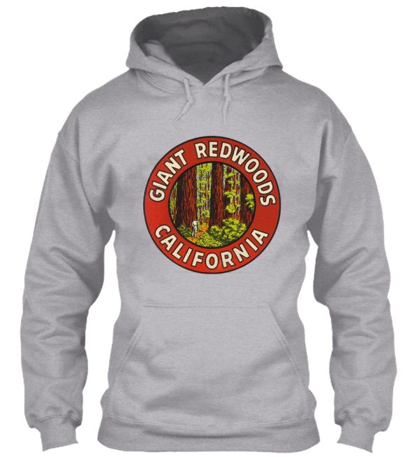 giant redwoods of california vintage retro travel decal hoodie