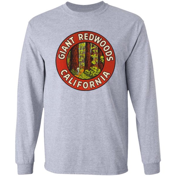 giant redwoods of california vintage retro travel decal long sleeve