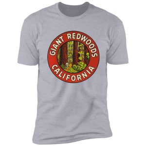 giant redwoods of california vintage retro travel decal shirt