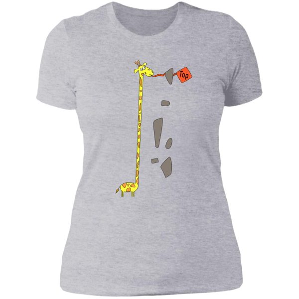 giraffe climbing - giraffe in climbing competition - climbing competition lady t-shirt