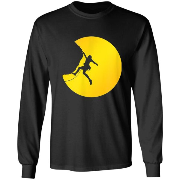 girl climbing sun rock climber long sleeve