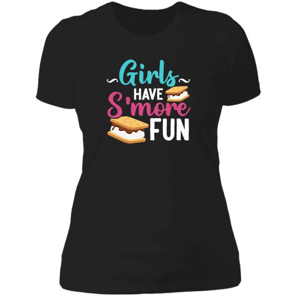 girls have s more fun camping graham biscuit lady t-shirt