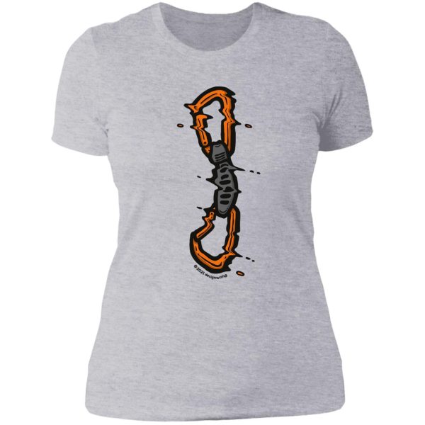 glitchy quickdraw rock climbing lady t-shirt