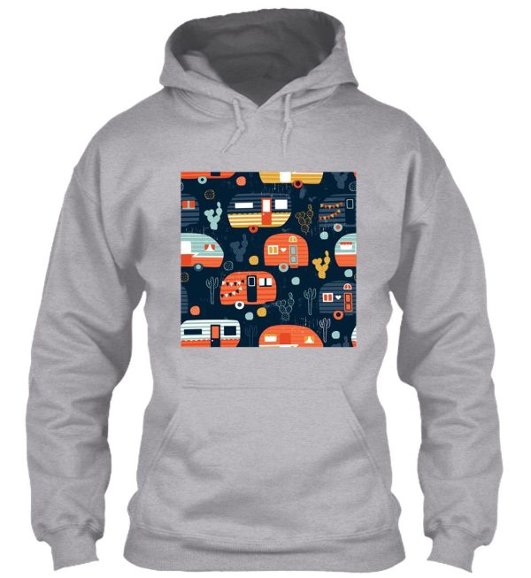 go camping pattern hoodie