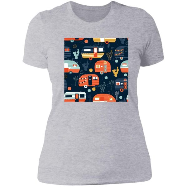 go camping pattern lady t-shirt