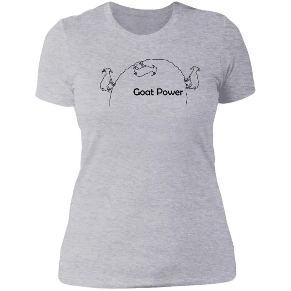 goat power climbing goats climbing goats lady t-shirt