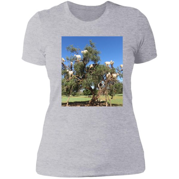 goats in trees lady t-shirt