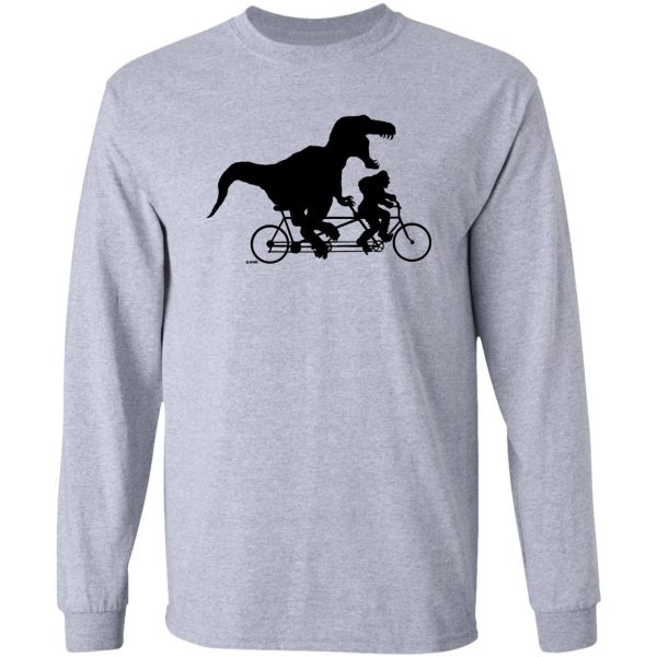 gone squatchin cycling with t-rex long sleeve