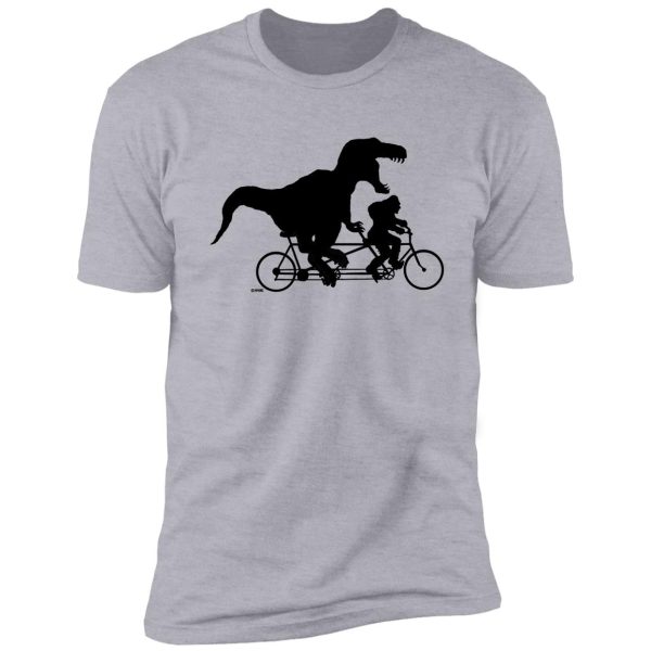 gone squatchin cycling with t-rex shirt