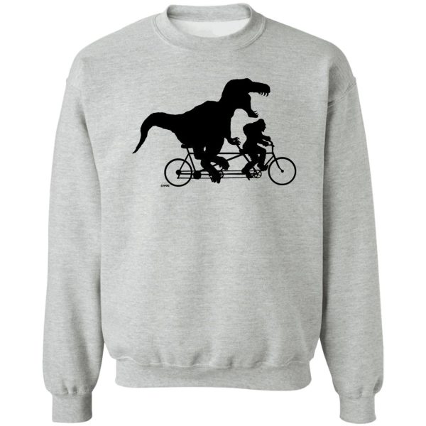 gone squatchin cycling with t-rex sweatshirt