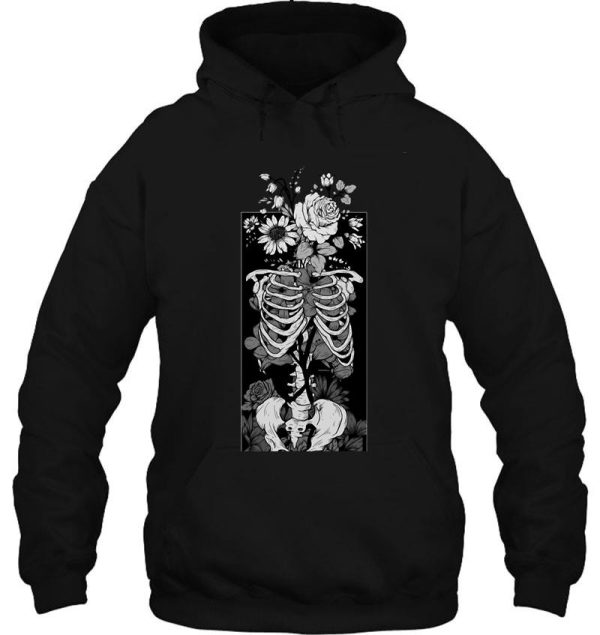 gothic flower and bones 14 hoodie