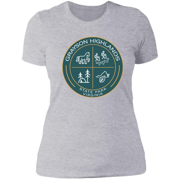 grayson highlands state park heraldic logo lady t-shirt