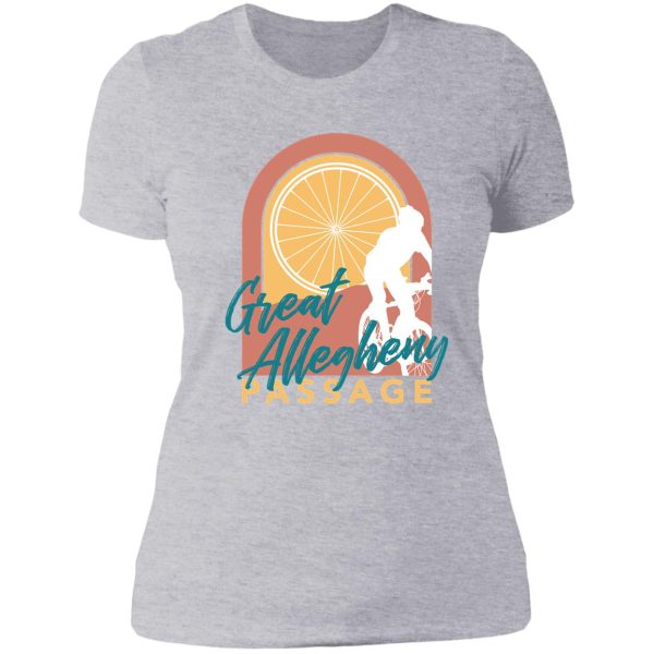 great allegheny passage lady t-shirt
