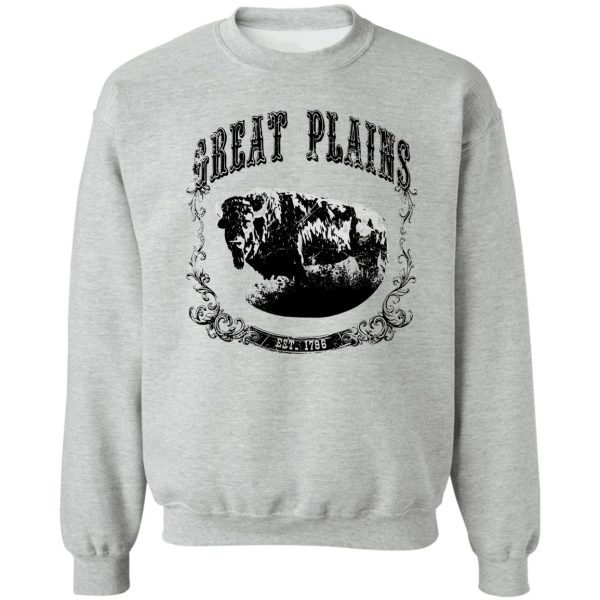 great plains bison print black sweatshirt