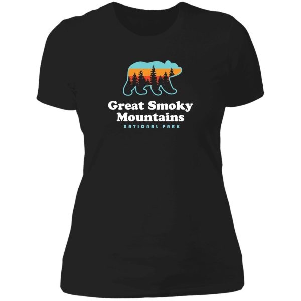 great smoky mountains national park bear lady t-shirt