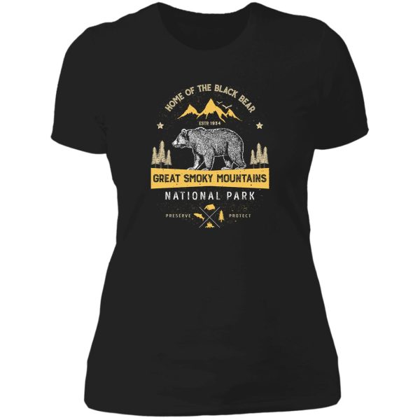 great smoky mountains national park shirt bear vintage gift ideas t-shirt lady t-shirt