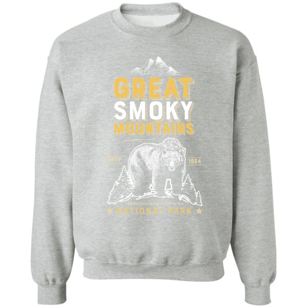 great smoky mountains national park shirt bear vintage gift ideas t-shirt sweatshirt