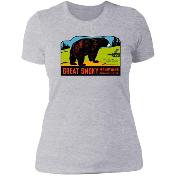 great smoky mountains national park vintage travel decal lady t-shirt